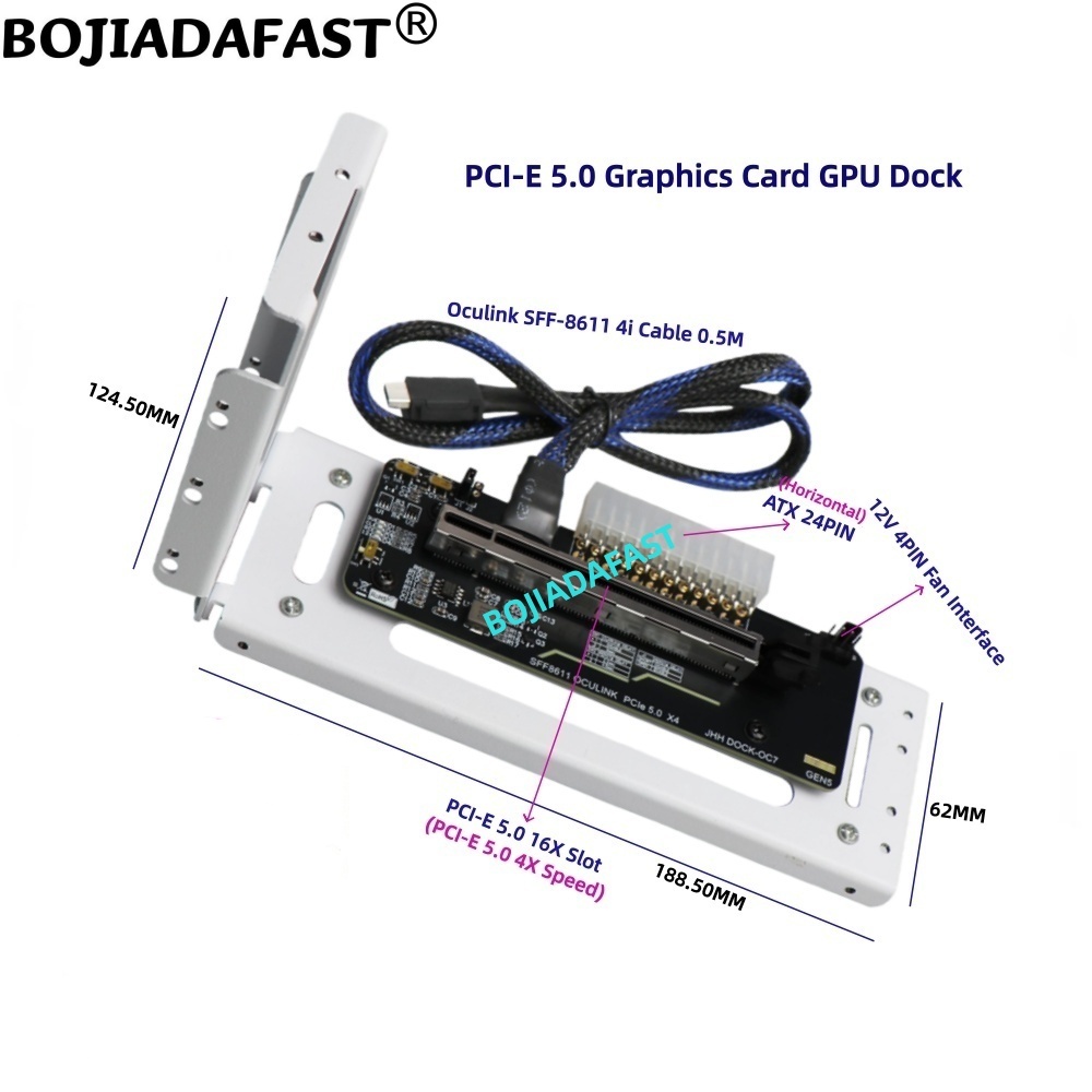 PCI-E 5.0 16X GEN5 Adapter Car - Oculink Egpu Dock Graphics Card ulasan dan harga