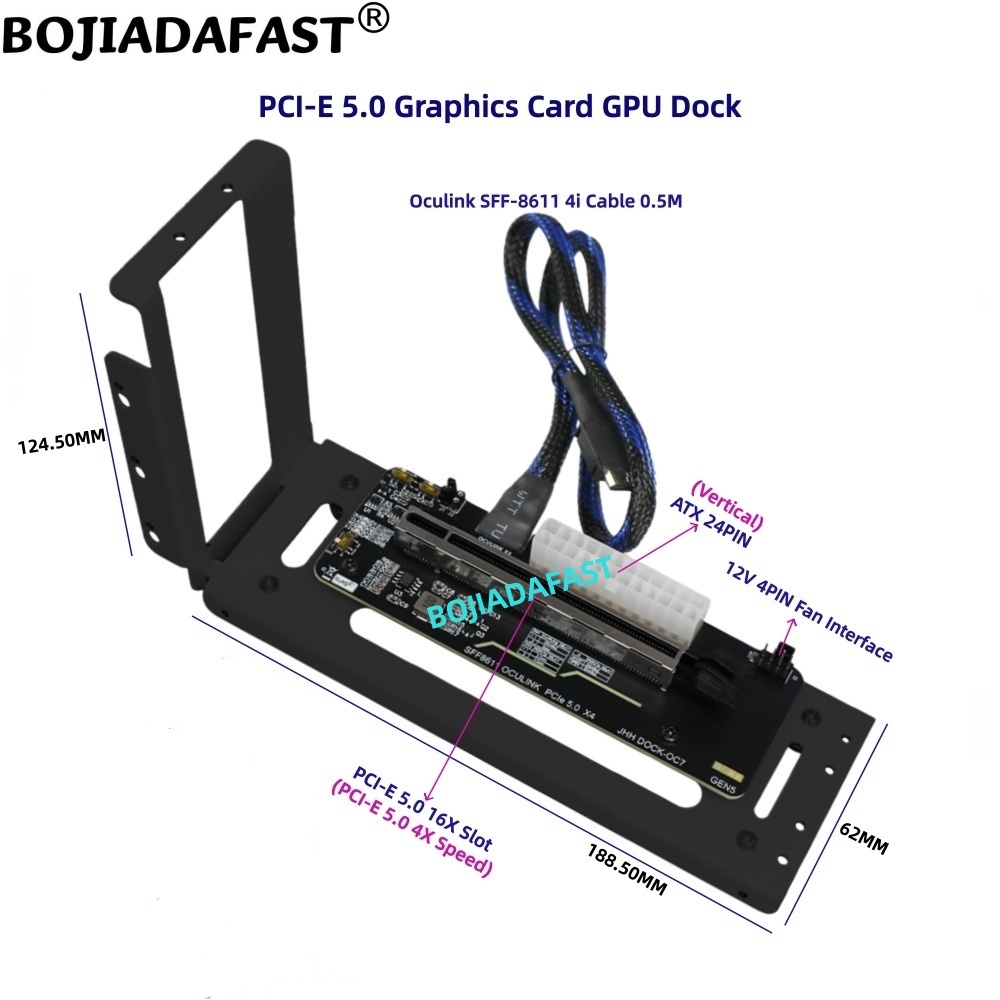 PCI-E 5.0 16X GEN5 Adapter Car - Oculink Egpu Dock Graphics Card ulasan dan harga